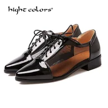 Новинка г. Летние черные и белые модные качественные женские туфли-оксфорды на шнуровке с острым носком, женская обувь на плоской подошве, размеры 34-43, DX403