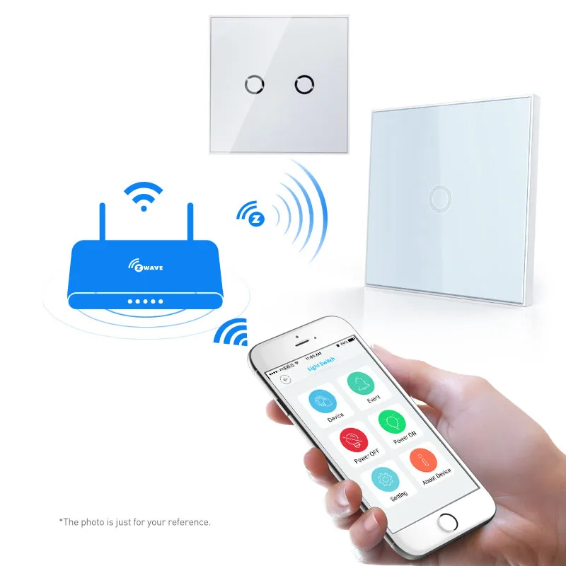 Z wave Wall Light Switch EU 1/2CH Gang Home Automation Z Wave Wireless