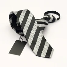 Черный, Серый полосатый галстук на молнии 6 см галстук регат легко тянет мужской деловой костюм свадебные галстуки тонкий Cravate Gravatas
