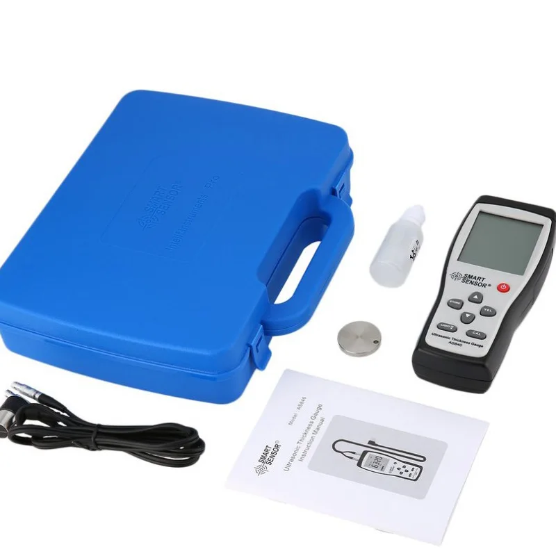 Ultrasonic Thickness Gauge 1.2-225mm Smart Sensor AS840 portable thickness tester Sound Velocity Measuring 1000-9999m/s | Инструменты