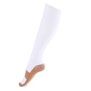 1 Pair Unisex Compression Socks Women Men Anti Fatigue Pain Relief Knee High Comfortable Travel Stockings - Цвет: white