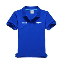 Брендовая одежда с логотипом «мустанг» Повседневная рубашка-поло одноцветное Мужское поло рубашка короткий рукав высокое качество