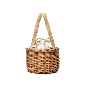 

New Fashion Women Straw Handbag INS Popular Cute Summer Female Mini Weave Bags Beach Lady Vacation Knitted Basket Bolsa SS3536