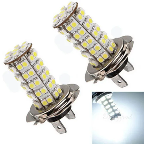 Пара ламп огней H7 68 SMD светодиодный 6000K позиции авто тюнинг белый 12В 5 Вт|Передние