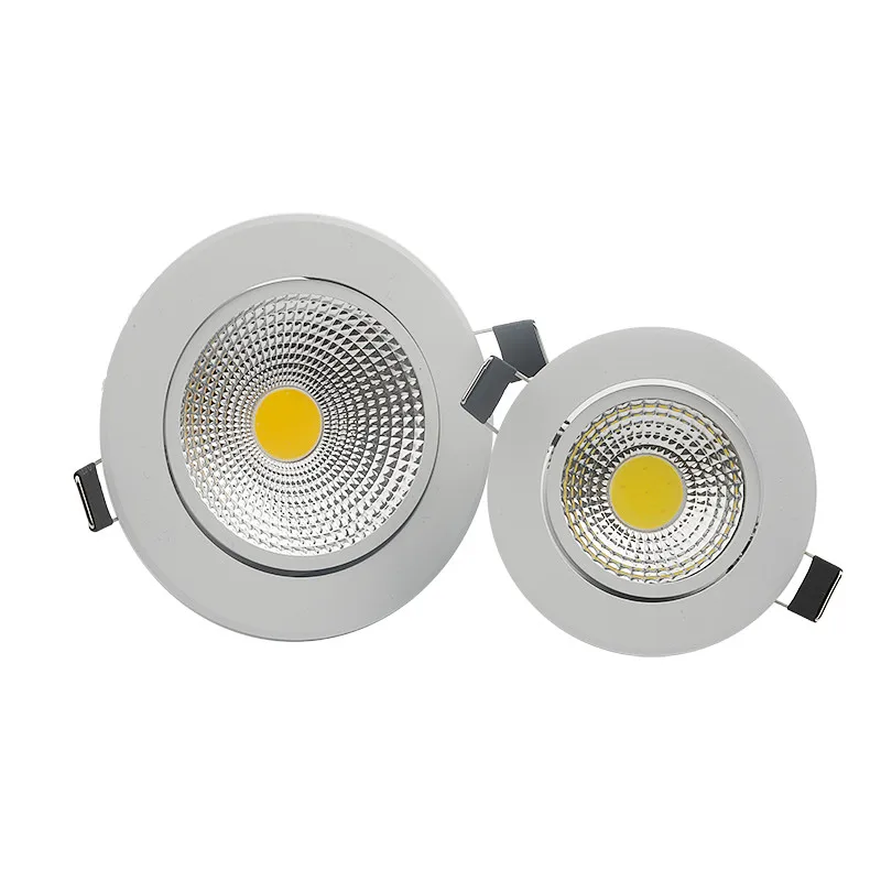 

Retail Dimmable 3W 5W 7w 10w 12w LED COB downlight Recessed LED Ceiling light Spot Light Lamp with 85-265V driver adapter