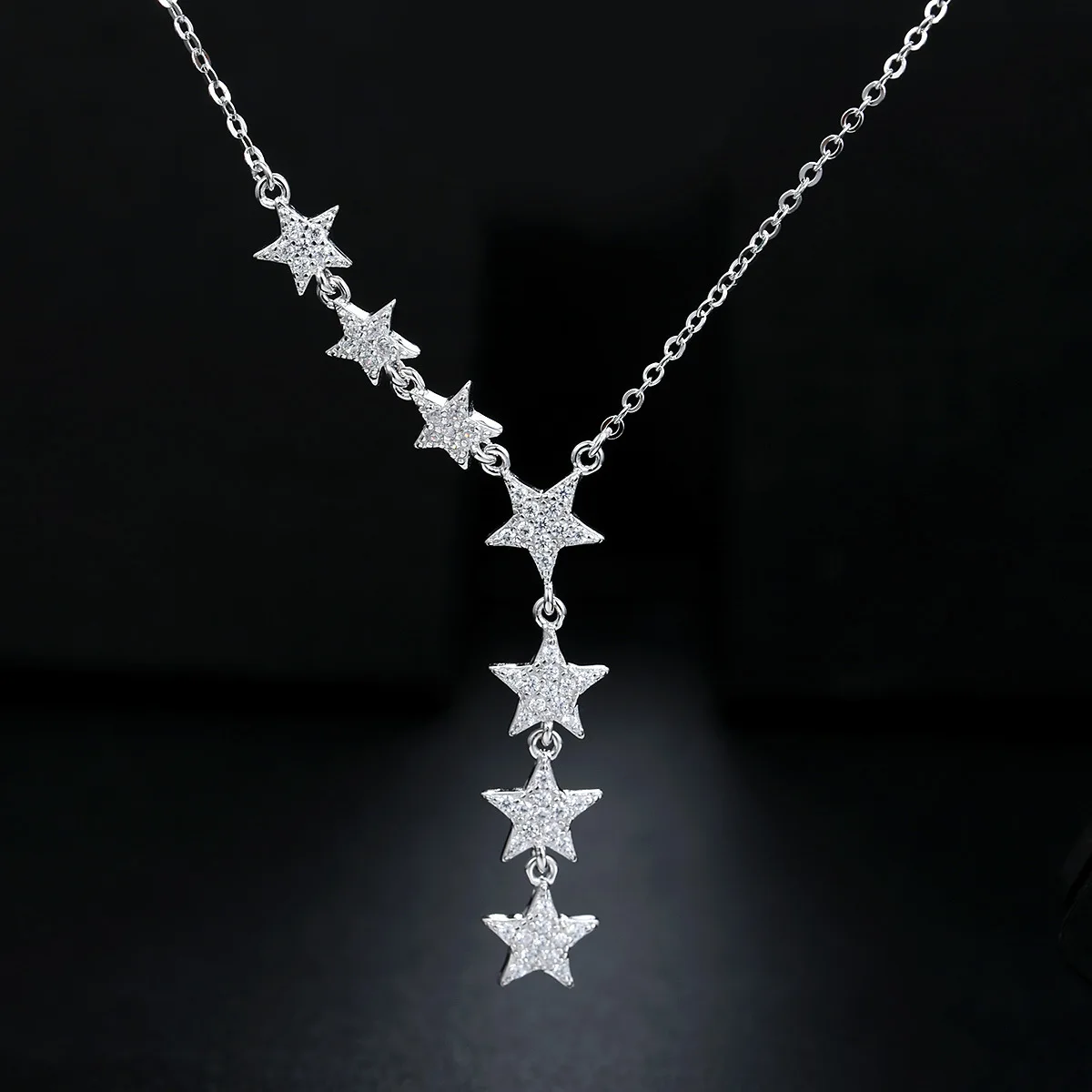 

LESF Sexy star necklace charm star string s925 sterling silver clavicle chain ladies necklace AAA zircon pendant jewelry
