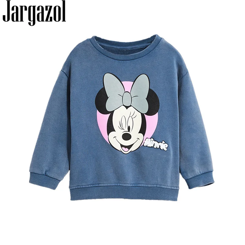 

Jargazol Kids Clothes Girls Sweatshirt 2018 Autumn Cartoon Mickey Minnie Letter Printed Baby Boy Sweatshirts Casual Cotton Tops