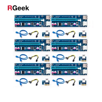 

60cm PCI-E Riser 006c Express 1X 4x 8x 16x Extender USB Riser Adapter Card SATA 4pin 6pin for BTC Mining