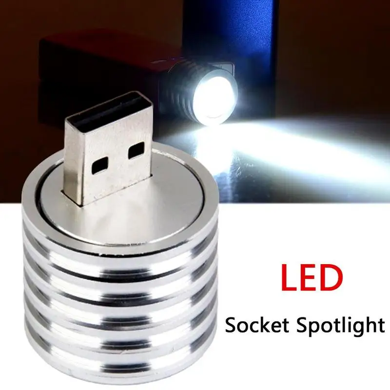 2W Portable Mini USB LED Light Spotlight Lamp Mobile Power Flashlight