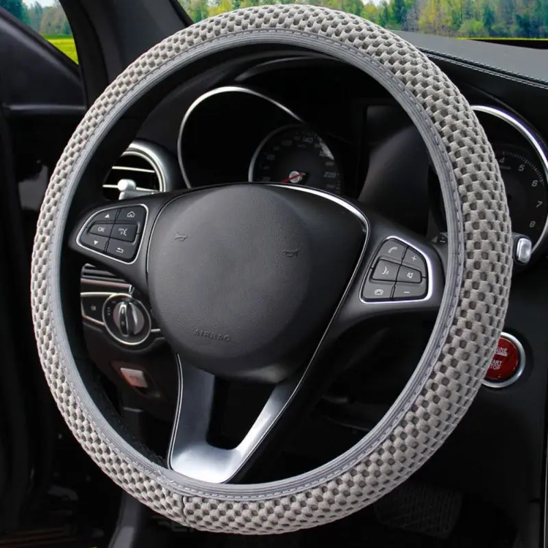 

Coarse Mesh Without Inner Ring Elastic Band Steering Wheel Cover High Quality Comfortable Installs Easily