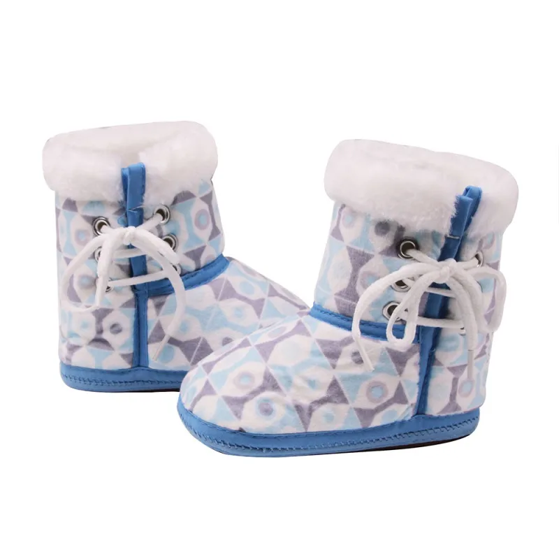 Baby Flock Boots Warm Winter Print Shoes Cute Plush Snow Boots Newborn