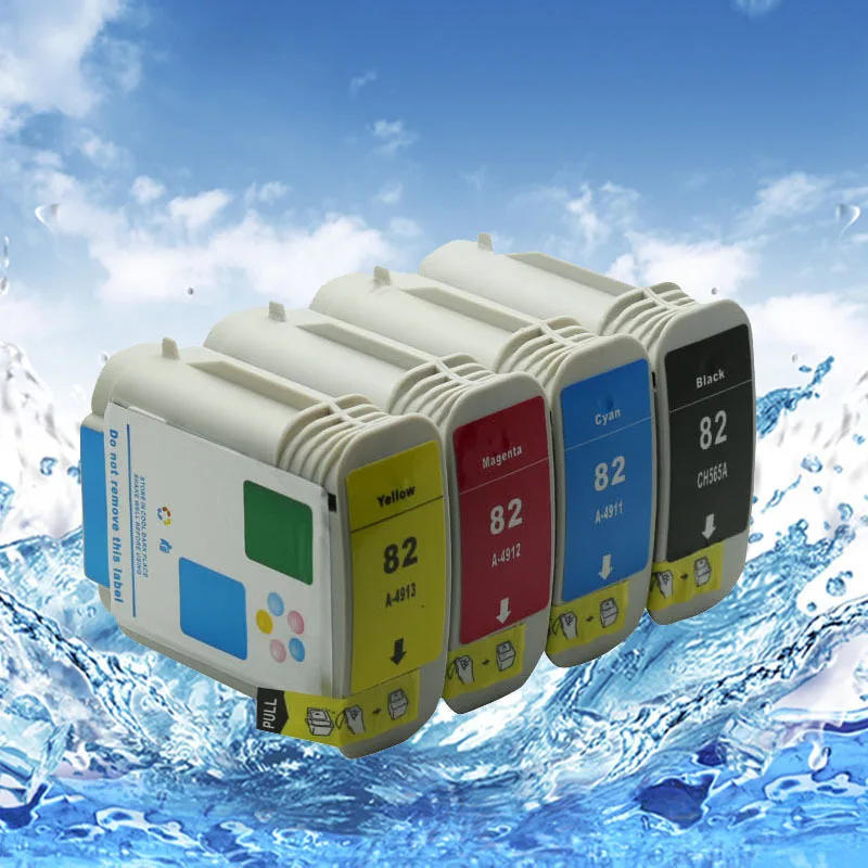

4 color 1set  compatible hp82 ch565a ink cartridge  for hp Designjet 10ps/120nr /500/500 Plus/500ps/50ps/510/800/800ps printer