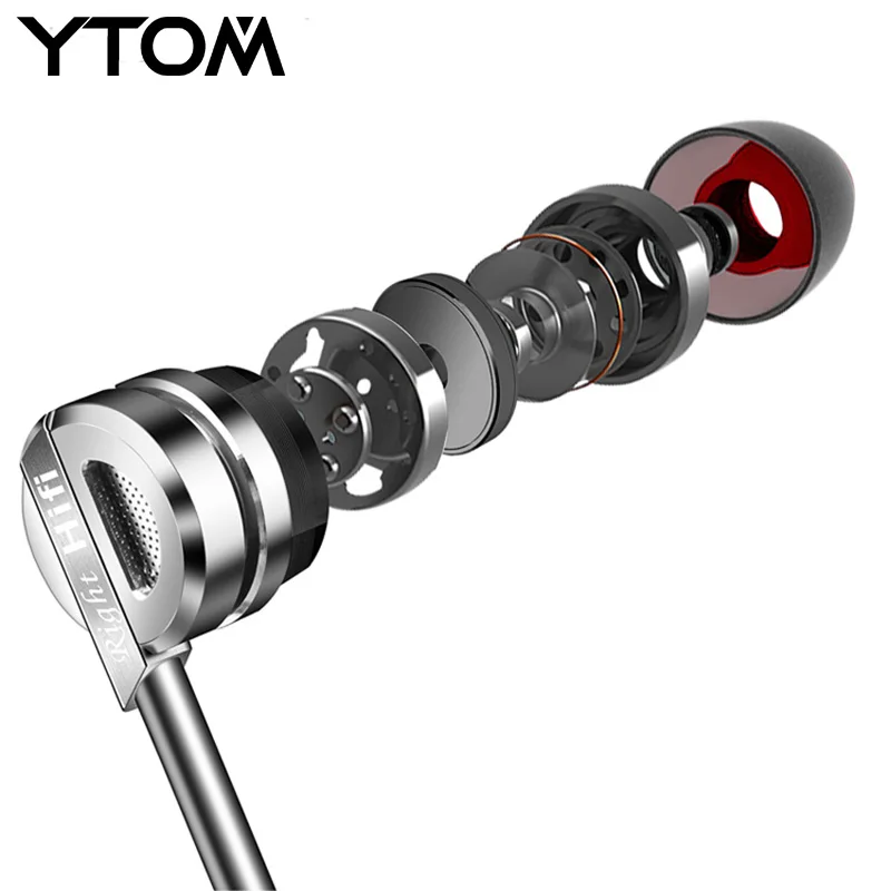 Супер бас наушники-вкладыши YTOM бренд Металл HIFI стерео звук музыка наушники с микрофонный сабвуфер наушники для телефона