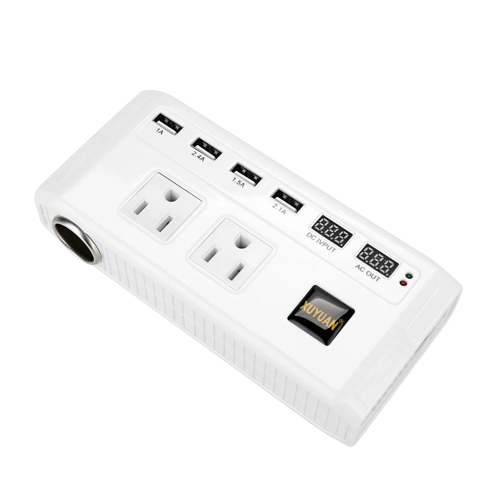 

Portable Light Volume Reasonable Design 200W 4.8A Power Inverter 12V to 220V Intelligent digital display