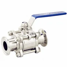 Для детей возрастом от 1 до "- 3" Tri-clamp шаровой клапан, три чип Тип шаровой клапан, поворотно-шаровой клапан, Нержавеющая сталь 304