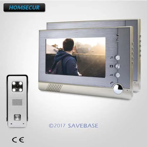 HOMSECUR 7 "Hands-free Проводная система видеодомофонов с одной кнопкой разблокировки для домашней безопасности