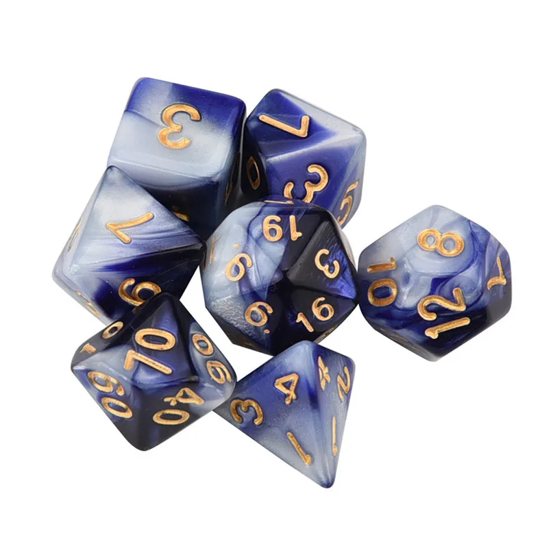7pcs  Set TRPG Game Dice Dungeons & Dragons Polyhedral D4-D20 Multi Sided Acrylic Dice Christmas party entertainment supplies  (23)