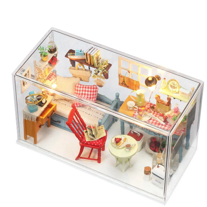 Diy миниатюрный деревянный кукольный дом наборы мебели игрушки ручной ...