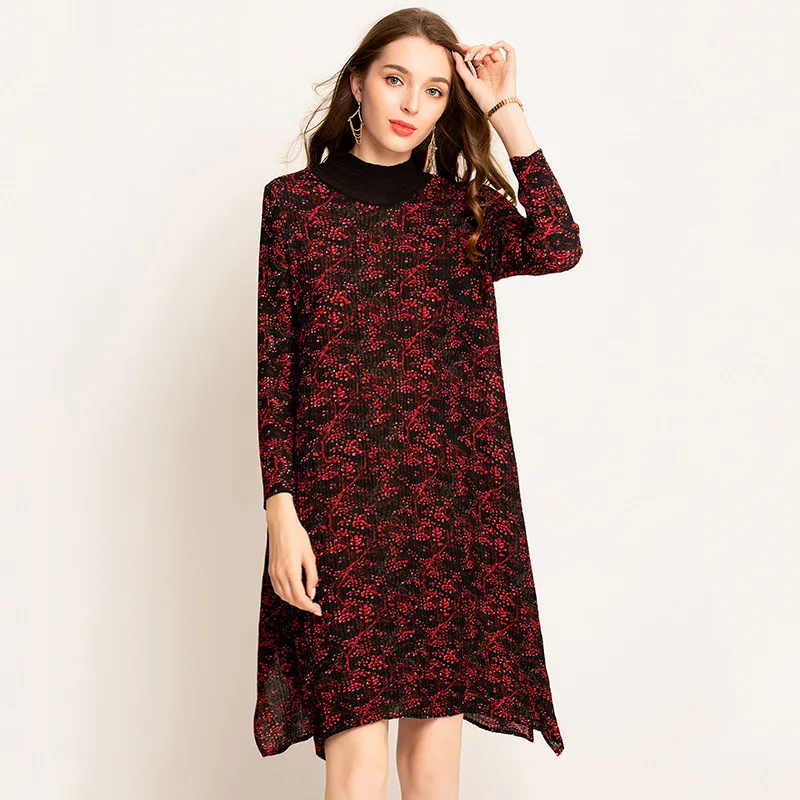 

Pleated Fashion New Floral Dress Lace Elegant Tidal Wear