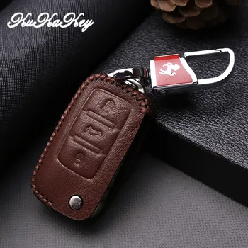 

Leather Car Key Cover Key Holder for VW Polo Golf 4 5 6 Passat Tiguan Jetta Bora Eos Scirocco For Skoda Octavia A5 Fabia Superb