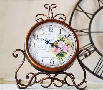 

Metal vintage home decoration watch desktop clock mute clock movementelectronic bedroom clock frozen clock mesa de som