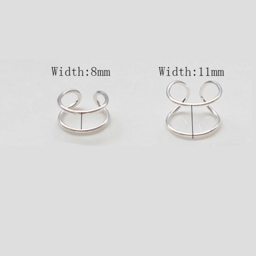 925 стерлингового серебра простые двойные линии открытые простые Геометрические линии открытый свободный размер кольца для суставов палец обручальное свадебное кольцо для дам