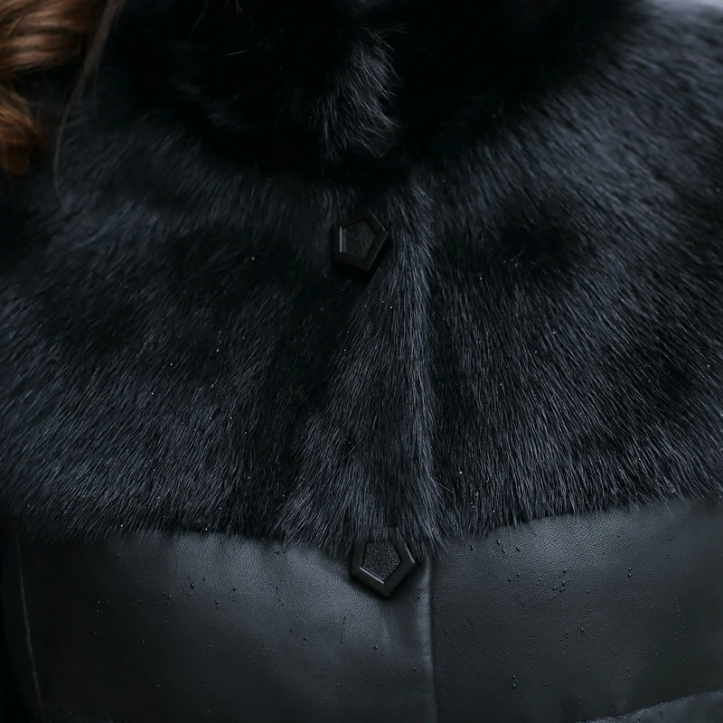 AYUNSUE/Женская куртка из натуральной кожи зимние пуховики натуральный мех норки