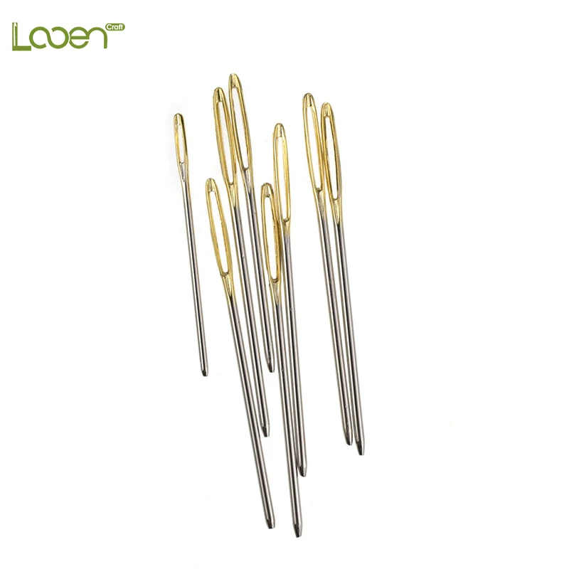 Looen 18 шт. 5,2-7,0 см затупленные золотые хвосты большие иглы для глаз швейная машина жгут для ниток DIY инструмент для рукоделия швейные иглы швейные инструменты