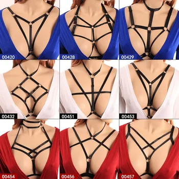 

Women Strappy Body Harness Bra Black Soft Tops Caged Bra Bondage Sexy Lingerie Plus Size Dance Festival Punk Goth Rave Wear