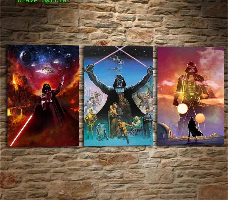 Star Wars Darth Vader 3 Pieces Canvas Painting Print Living Room Home