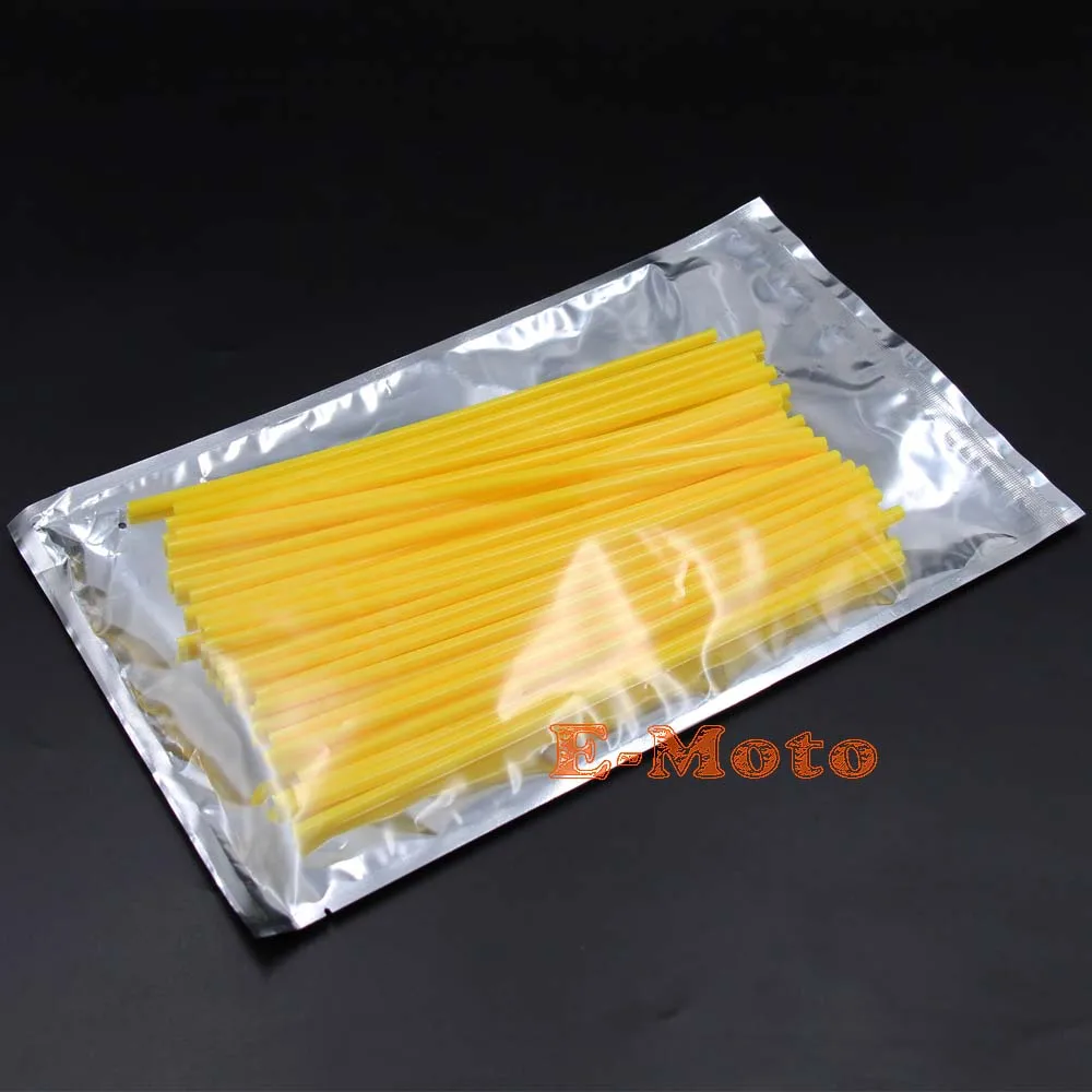 MOTOCROSS MX ENDURO WHEEL RIM SPOKE SHROUDS WRAPS SKINS COVERS-YELLOW