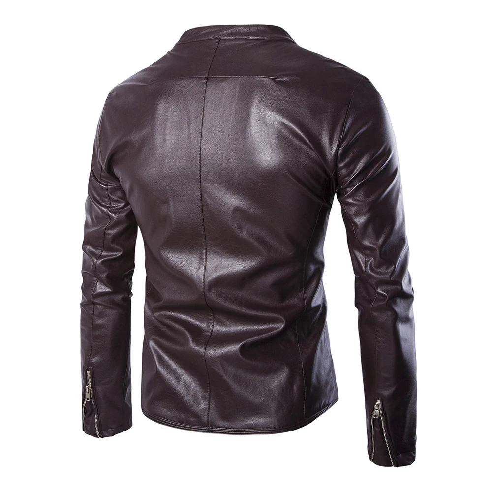 Мотоциклетная куртка, Мужская винтажная ретро куртка из искусственной кожи, Классическая ветрозащитная теплая мотоциклетная байкерская куртка, повседневная куртка