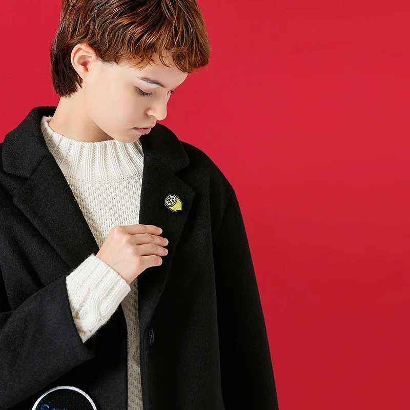 Kopen Toyouth Wollen Jas 2019 Winter Vrouwen Brief Borduurwerk Alle Wedstrijd Turn Down Kraag Lange Overjas Vrouwelijke