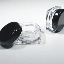 100 косметические контейнеры пластиковые толстые стеновые квадратные косметические баночки-5 мл/5 г(черная крышка) 3038-100 |-P-5F черный