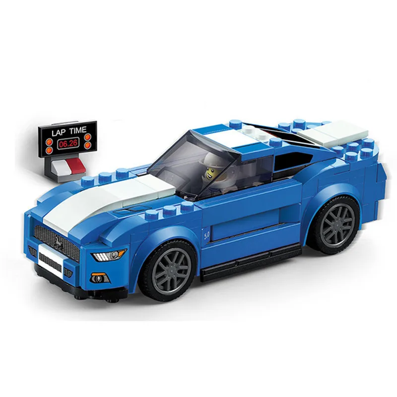 Супер гоночный автомобиль серии Mustang GT Audi Corvette совместимые Legoings блоки