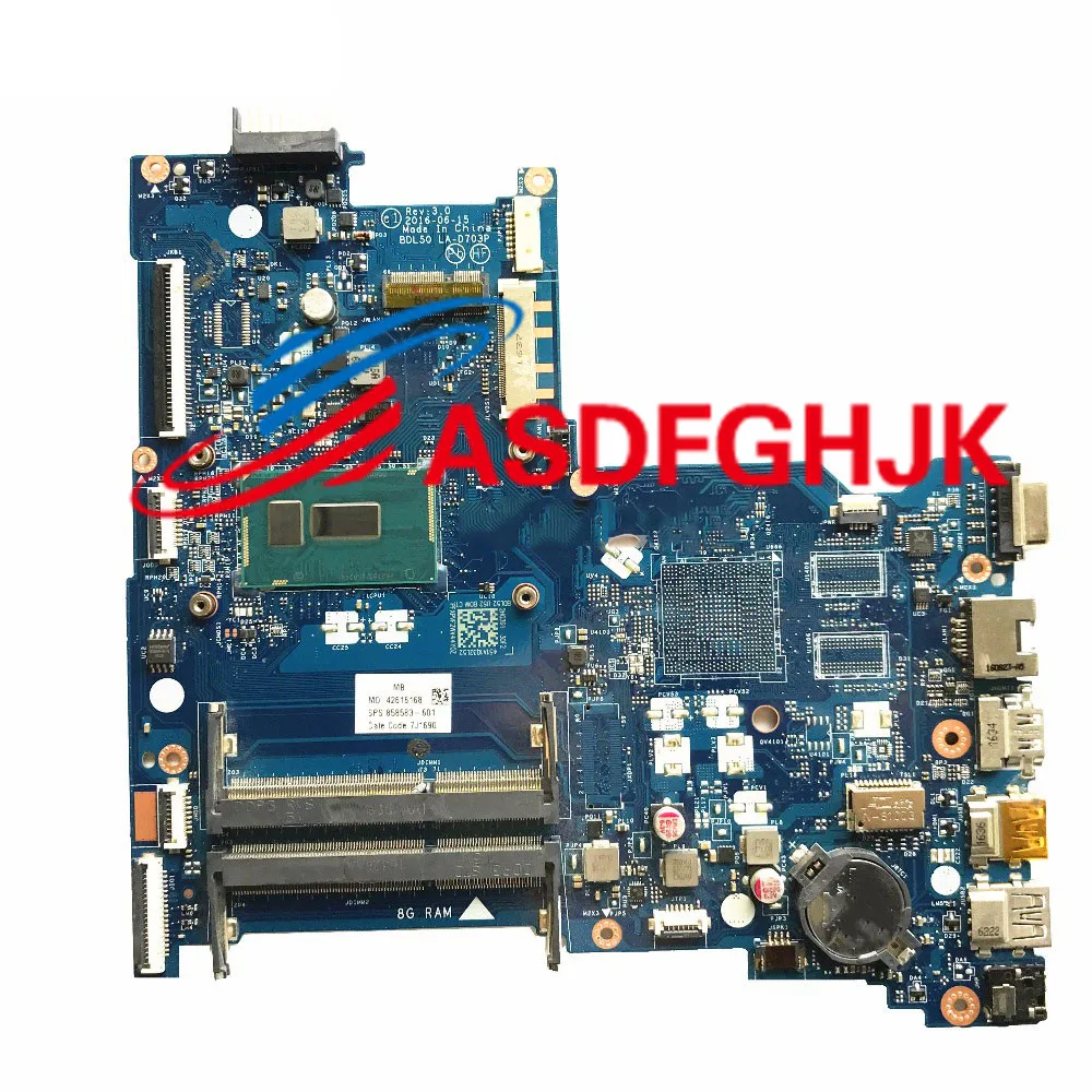 Оригинальная материнская плата для ноутбука HP 250 G5 15 AC 858583 601 501 BDL50 LA D703P i3 5005U DDR3