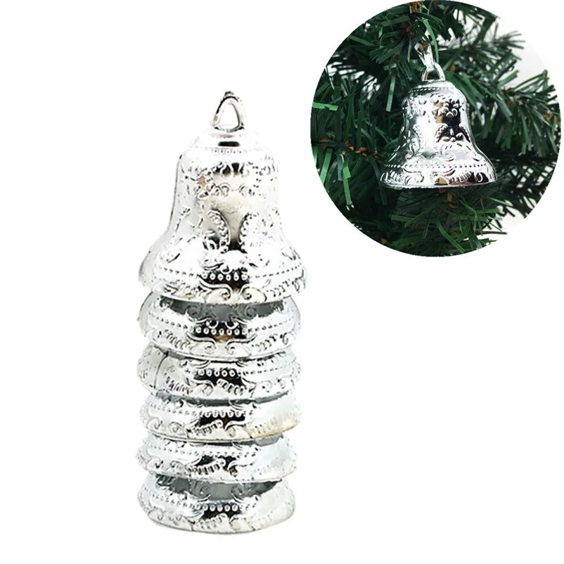 6Pcs Christmas Bell Christmas Tree Ornaments Xmas Decorative Pendant Decor Ornaments christmas bells xmas tree decoration N07 (13)