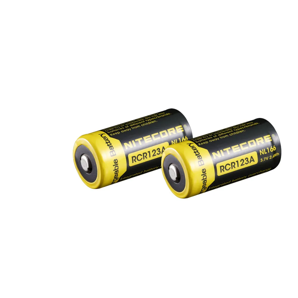 2 шт NITECORE RCR123A NL166 литий-ионная аккумуляторная батарея 650mAh 3,7 V 2.4Wh