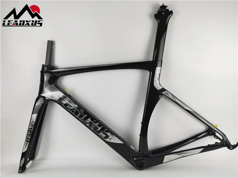 Perfect LEADXUS 2019 Newest Disc Brake Aero Carbon Fiber Road Bike Frame Road Aero Racing Bicycle Frame&Handlebar 45/47/49/52/54/56/58cm 9