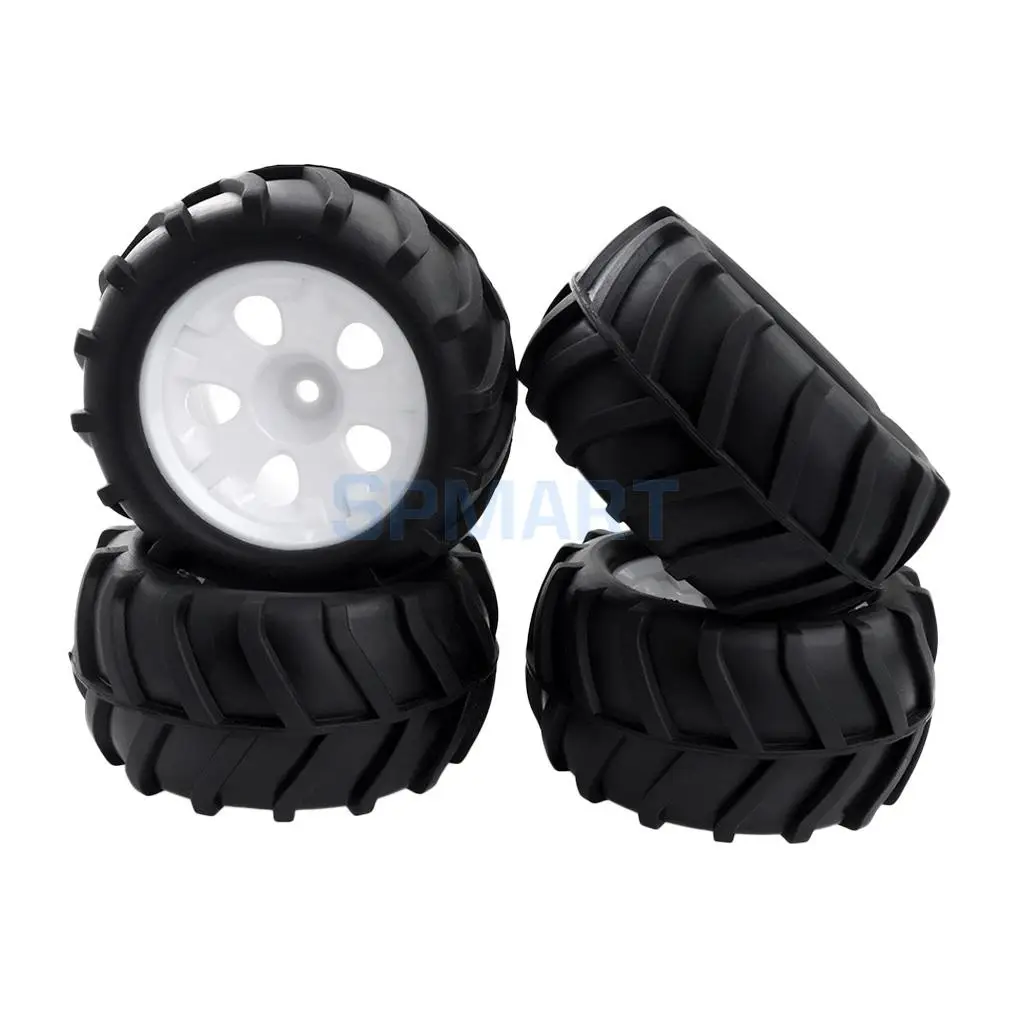 4Pcs 85mm Black Rubber Tire Tyres for 1/10 HSP HPI ZD Racing WPL Wltoys RC Rock Crawlers