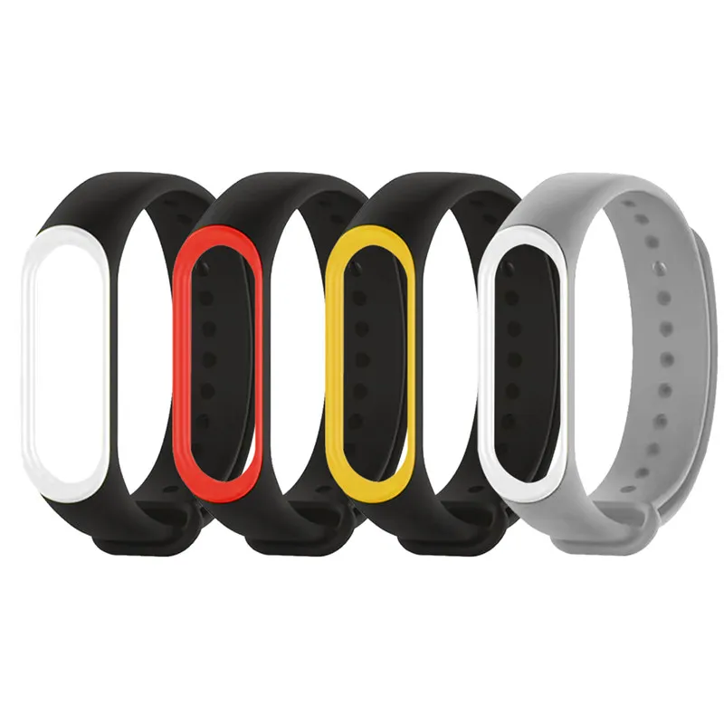 Замена ремешок для Xiaomi Mi группа 3 Smart band двойной Цвет браслет разноцветный