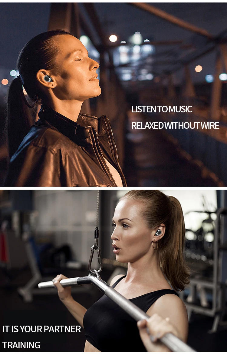 True Wireless Earbuds Micro Earpiece Mini Twins Headset Stereo Ear Bluetooth Earphone Headphones with 1100mAh Box (10)