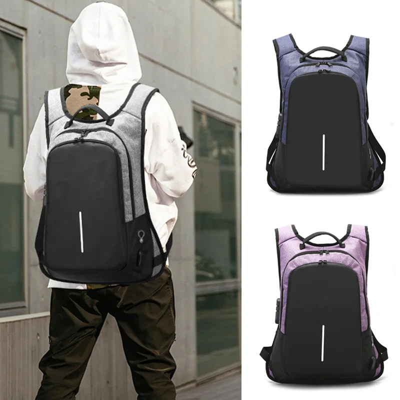 

Large Capacity Casual Coded Lock Anti Theft Laptop Backpack Waterproof Nylon Tablet Bag for Travel Business BS88