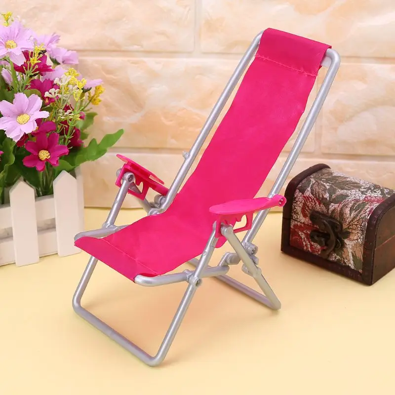 Folding Chair Doll Beach Lounger Dollhouse Furniture Cute Miniature Simulation Living Room