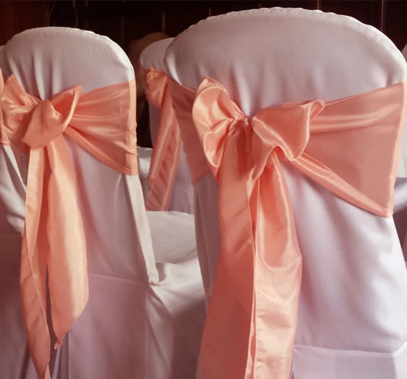 

Marious Brand 100pcs Satin Chair Sash Wedding Bow Tie Chair Sashes chair decoration wedding supplier For Event Free shipping