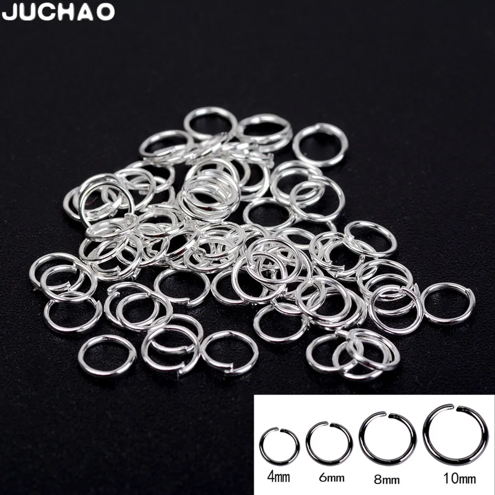 

Jewelry Finding Components Parts Connectors Silver Plated Single Loops Jump Rings Ring Connection Round DIY Accessories hoops