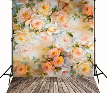 

Yellow Petal Flower Photography Backgrounds Vinyl cloth High quality Computer printed Wooden backdrop