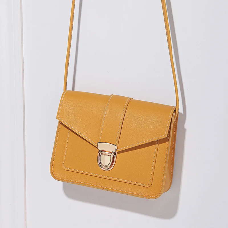 Fashion Small Crossbody Bags for Women Mini PU Leather Shoulder Messenger Bag for Girl Yellow Bolsas Ladies Phone Purse