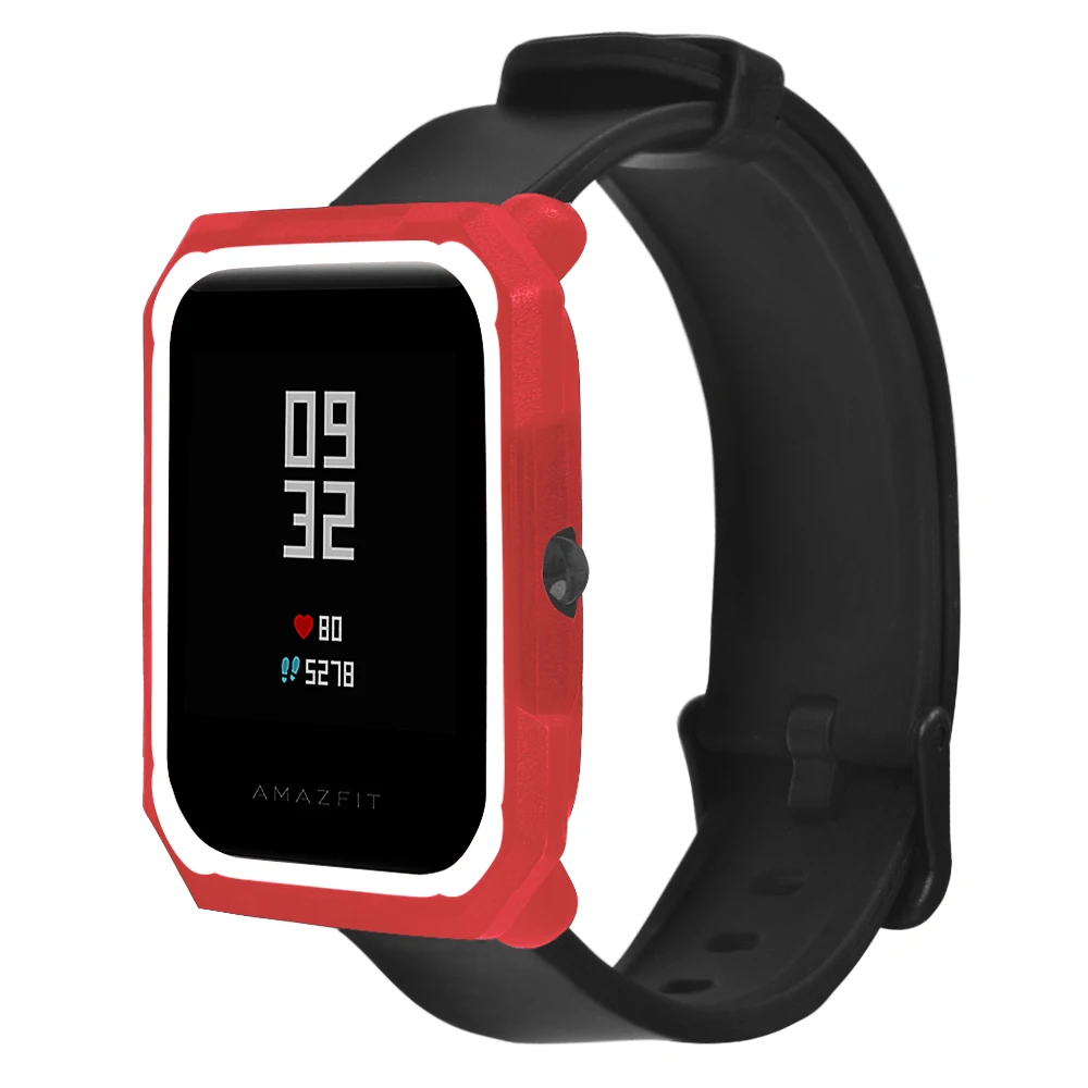 Мягкий защитный силиконовый чехол для Xiaomi Huami Amazfit Bip Youth Watch, Двухцветный силиконовый чехол