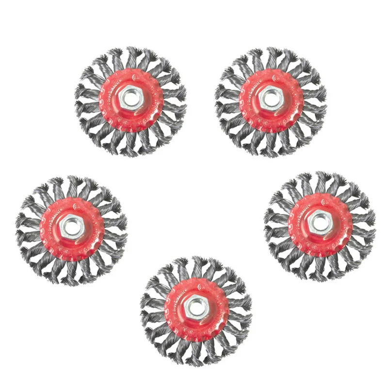 

Set Wire wheel Brushes Polishing 100mm Knot Flat Brush Grinding Rotary Accessories Cleaning Deburring Practical